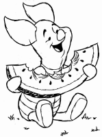 A coloring page of winnie the pooh - piglet